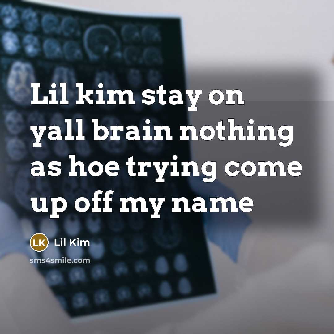 “Lil kim stay on yall brain nothing as hoe trying come up off my name” quote by Lil Kim