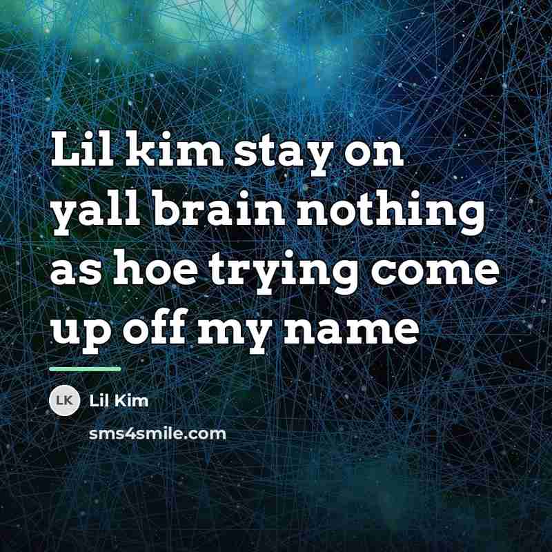 “Lil kim stay on yall brain nothing as hoe trying…” quote by Lil Kim