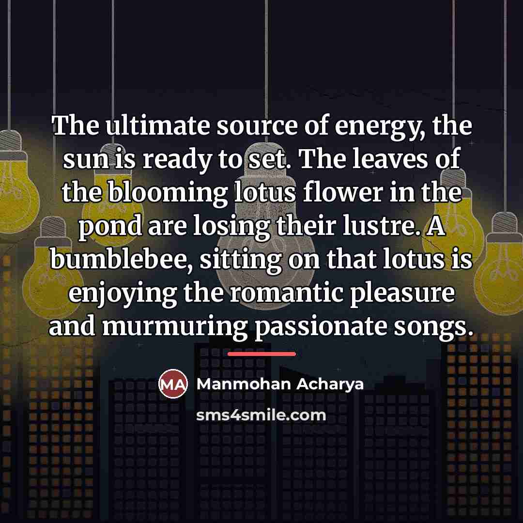 “The ultimate source of energy, the sun is ready to…” quote by Manmohan Acharya