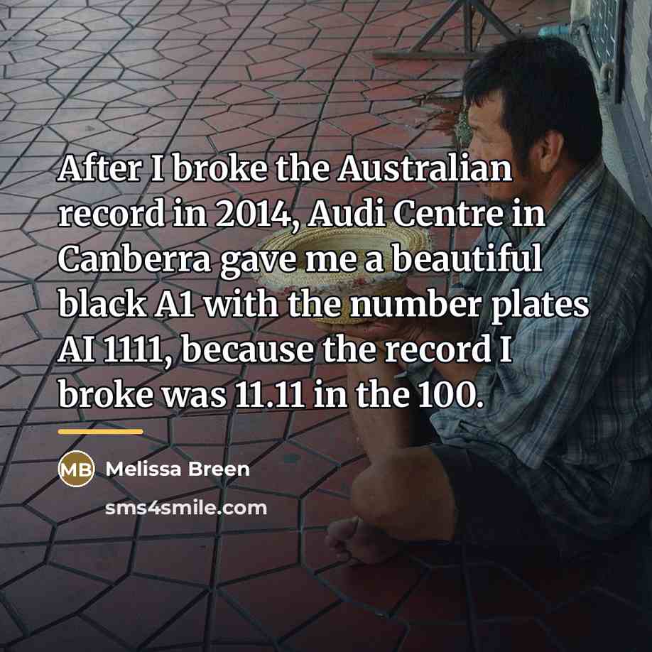 “After I broke the Australian record in 2014, Audi Centre…” quote by Melissa Breen