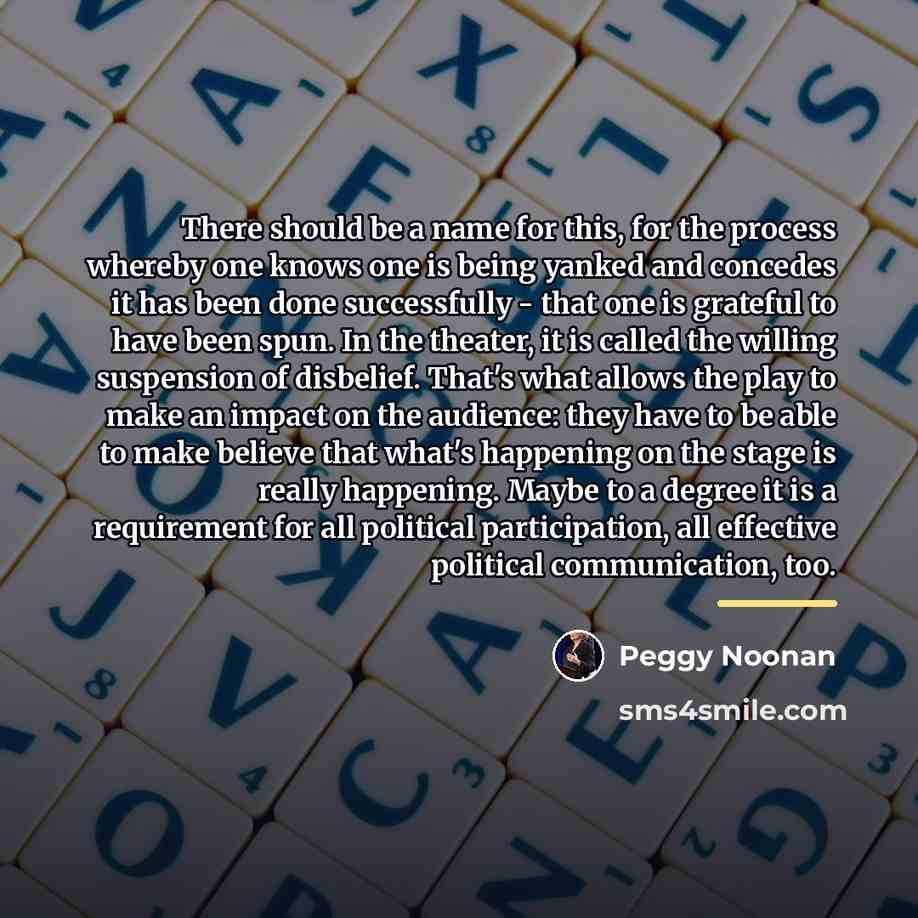 “There should be a name for this, for the process…” quote by Peggy Noonan