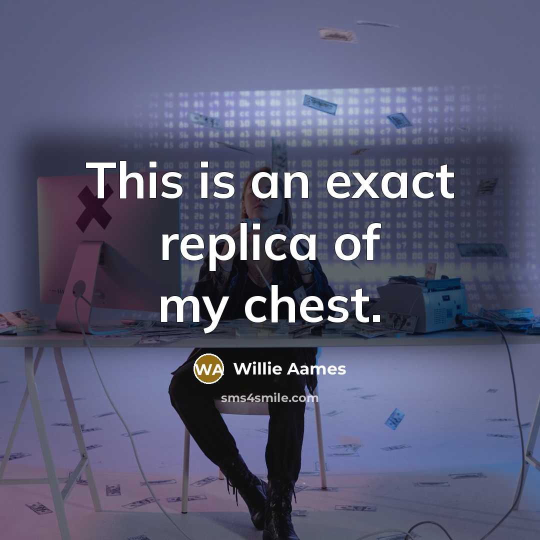 “This is an exact replica of my chest.…” quote by Willie Aames