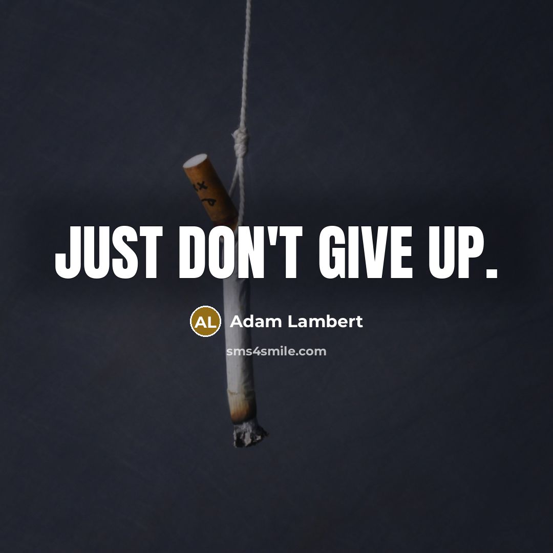 “Just don't give up.” quote by Adam Lambert