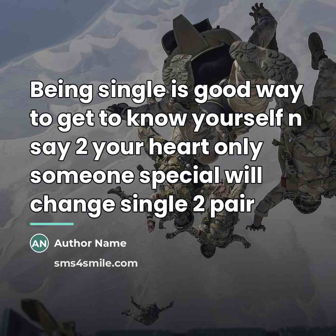 “Being single is good way to get to know yourself…” quote by Author Name