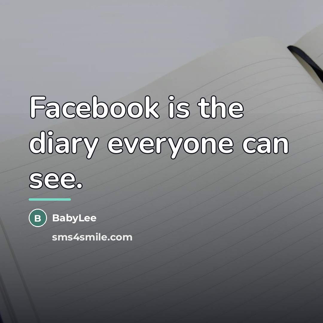 “Facebook is the diary everyone can see.…” quote by BabyLee