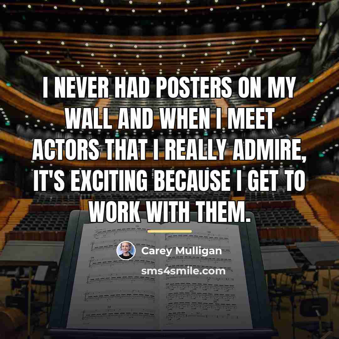 “I never had posters on my wall and when I…” quote by Carey Mulligan