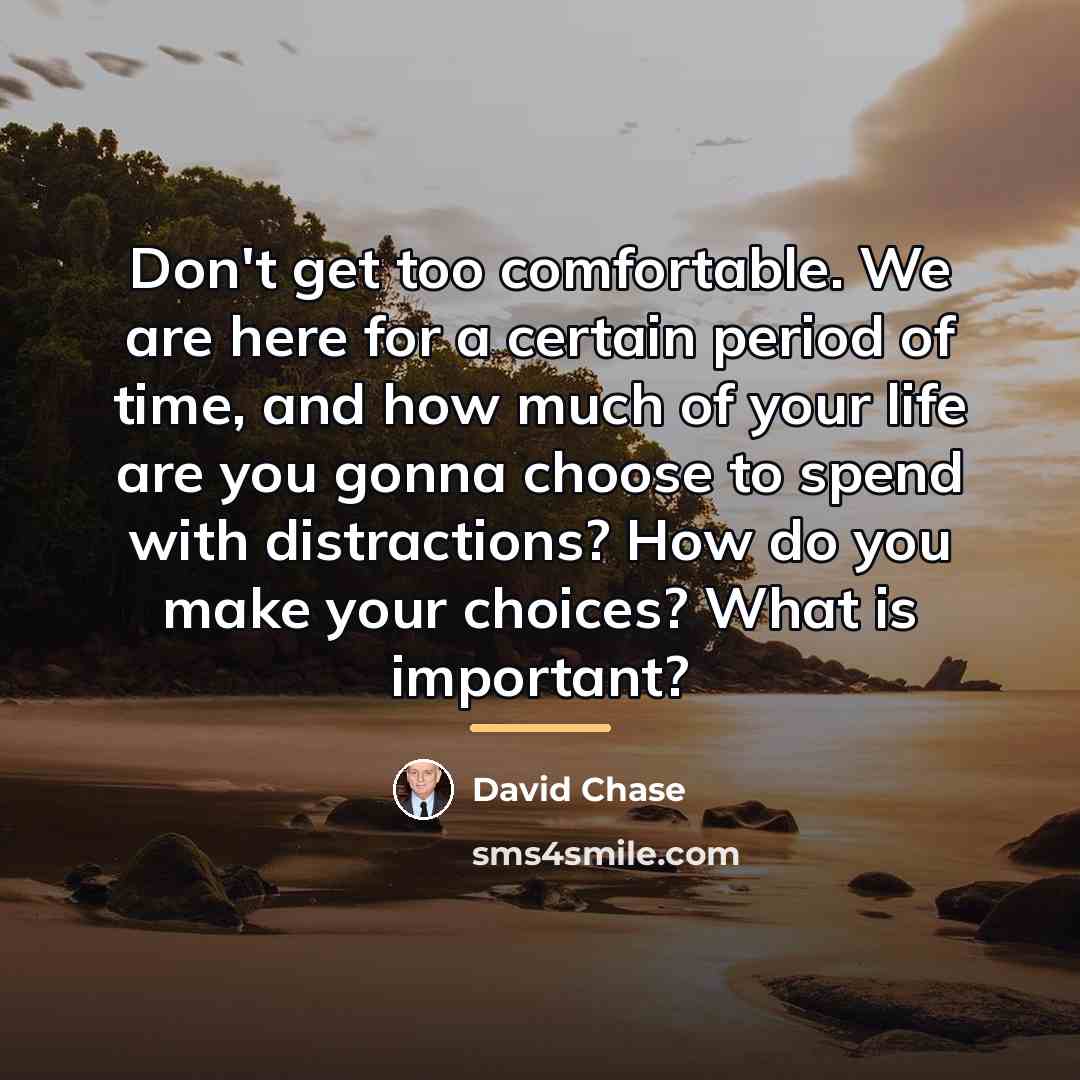 “Don't get too comfortable. We are here for a certain…” quote by David Chase