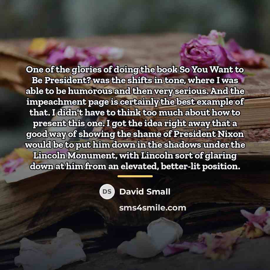 “One of the glories of doing the book So You…” quote by David Small