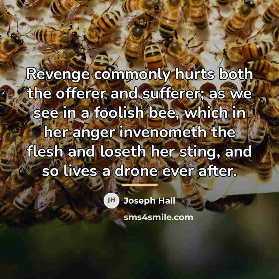“Revenge commonly hurts both the offerer and sufferer; as we…” quote by Joseph Hall