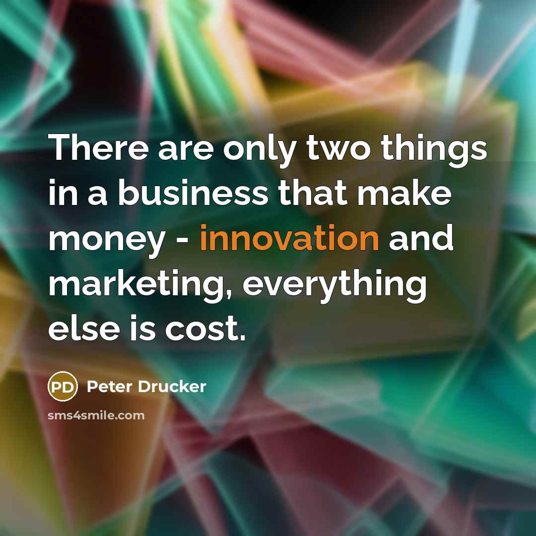 “There are only two things in a business that make…” quote by Peter Drucker