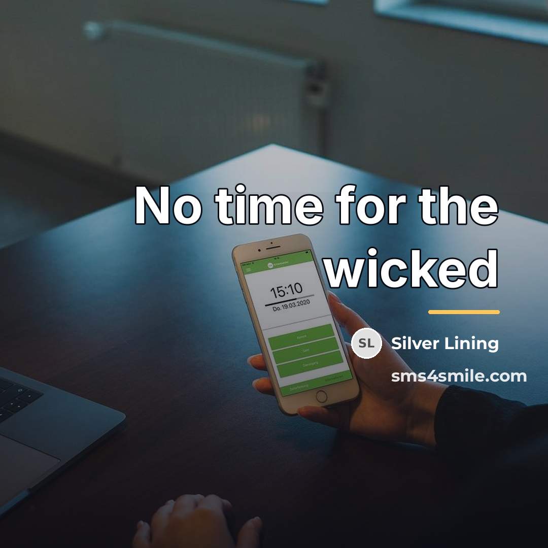“No time for the wicked…” quote by Silver Lining