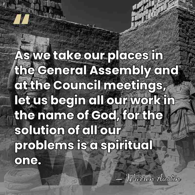 As we take our places in the General Assembly and at the&hellip; - Warren Austin