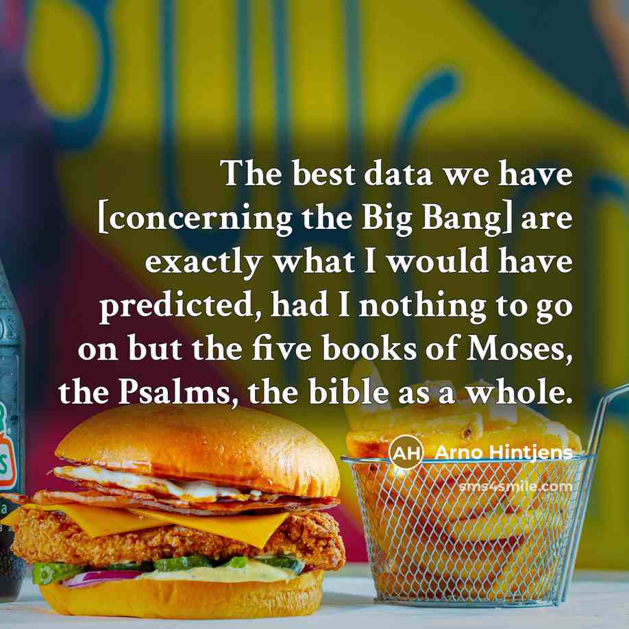 “The best data we have [concerning the Big Bang] are…” quote by Arno Hintjens