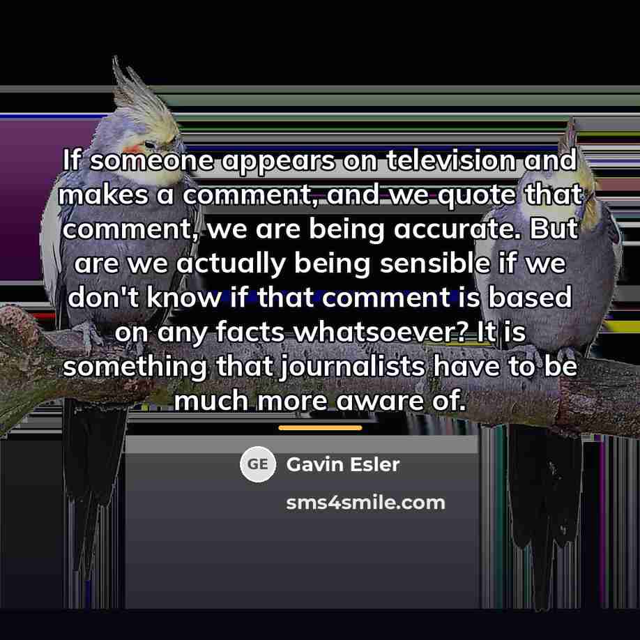 “If someone appears on television and makes a comment, and…” quote by Gavin Esler