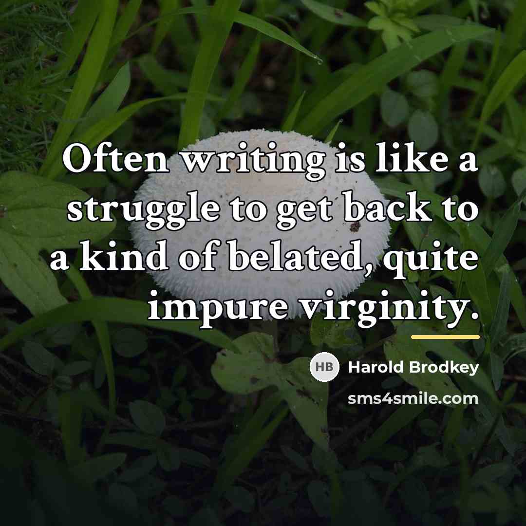 “Often writing is like a struggle to get back to…” quote by Harold Brodkey