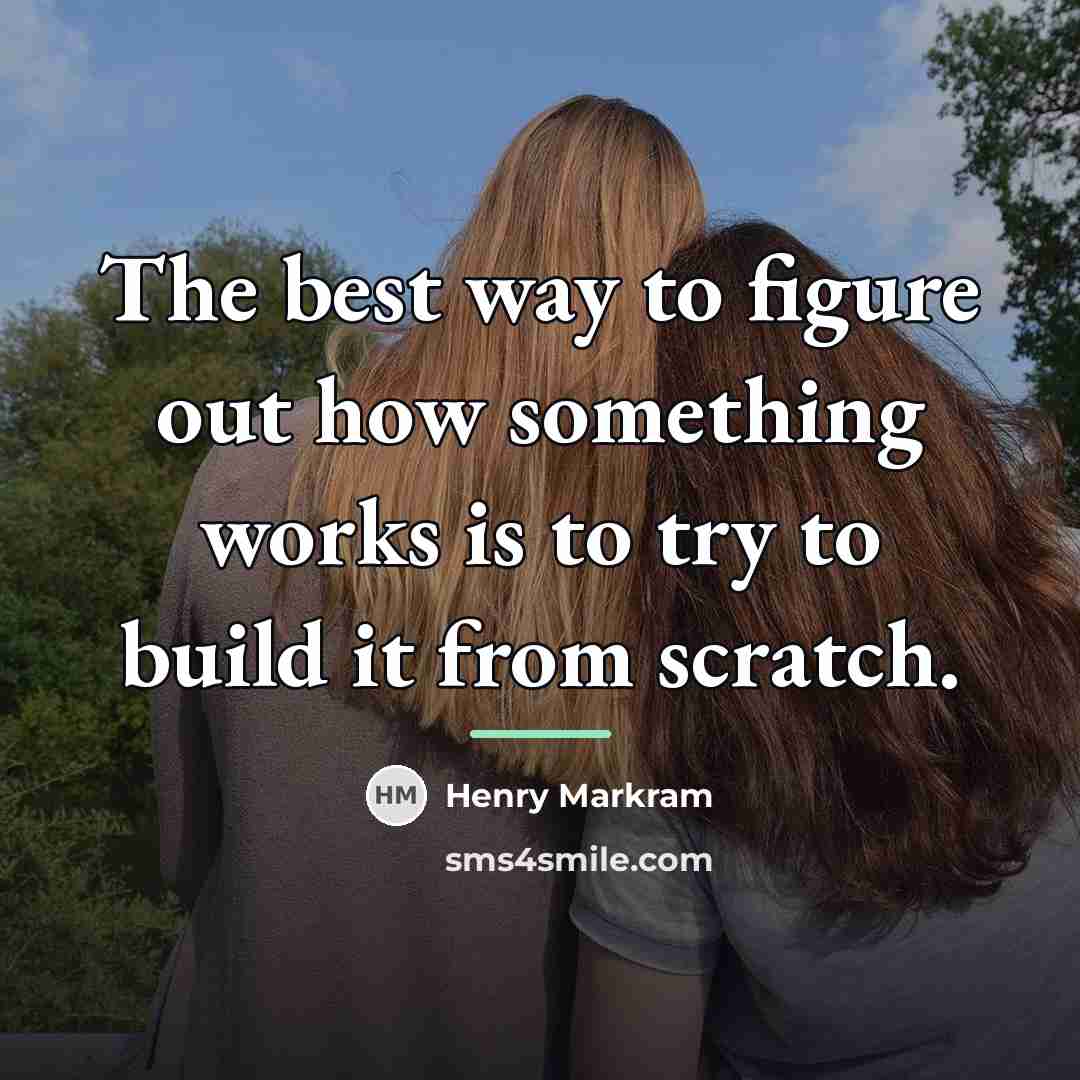 “The best way to figure out how something works is…” quote by Henry Markram