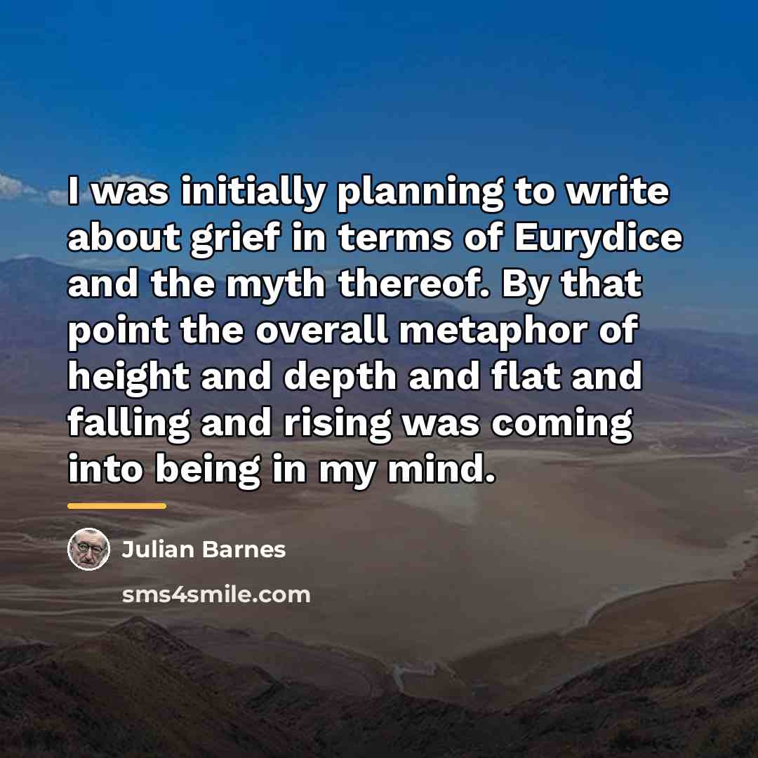 “I was initially planning to write about grief in terms…” quote by Julian Barnes