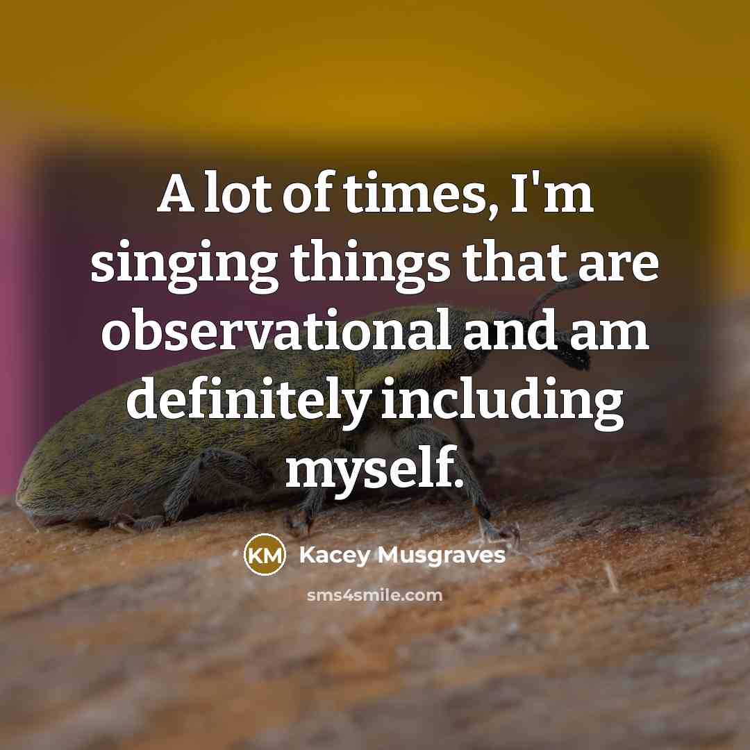 “A lot of times, I'm singing things that are observational…” quote by Kacey Musgraves