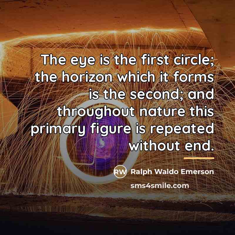 “The eye is the first circle; the horizon which it…” quote by Ralph Waldo Emerson