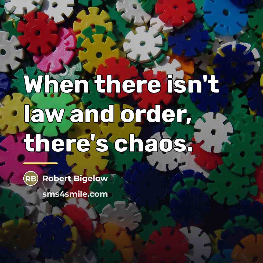 “When there isn't law and order, there's chaos.…” quote by Robert Bigelow