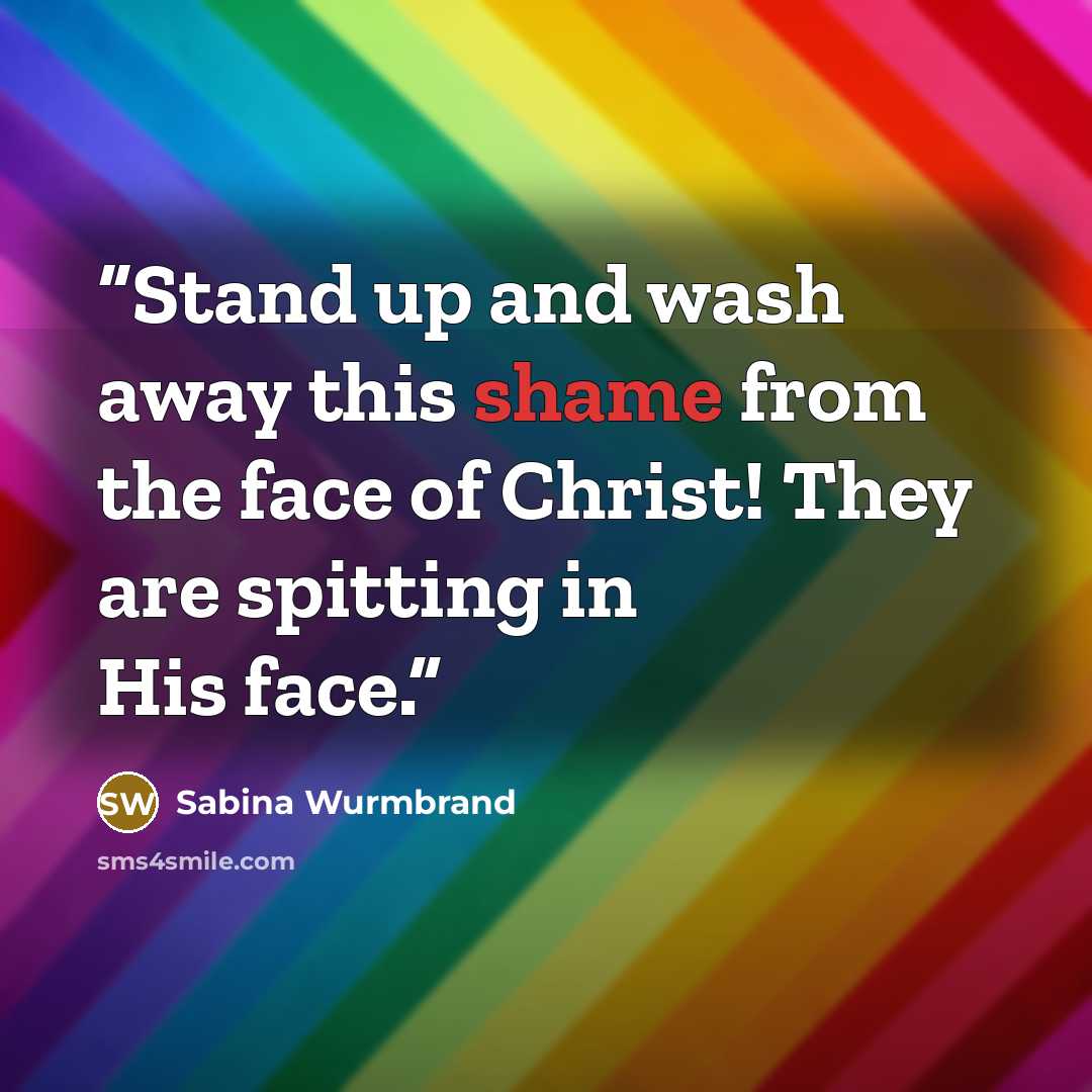 “Stand up and wash away this shame from the face of Christ! They are spitting in His face.” quote by Sabina Wurmbrand
