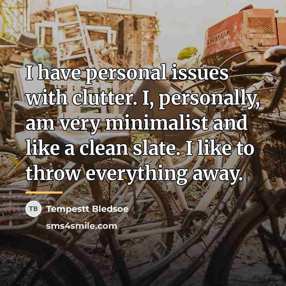 “I have personal issues with clutter. I, personally, am very…” quote by Tempestt Bledsoe