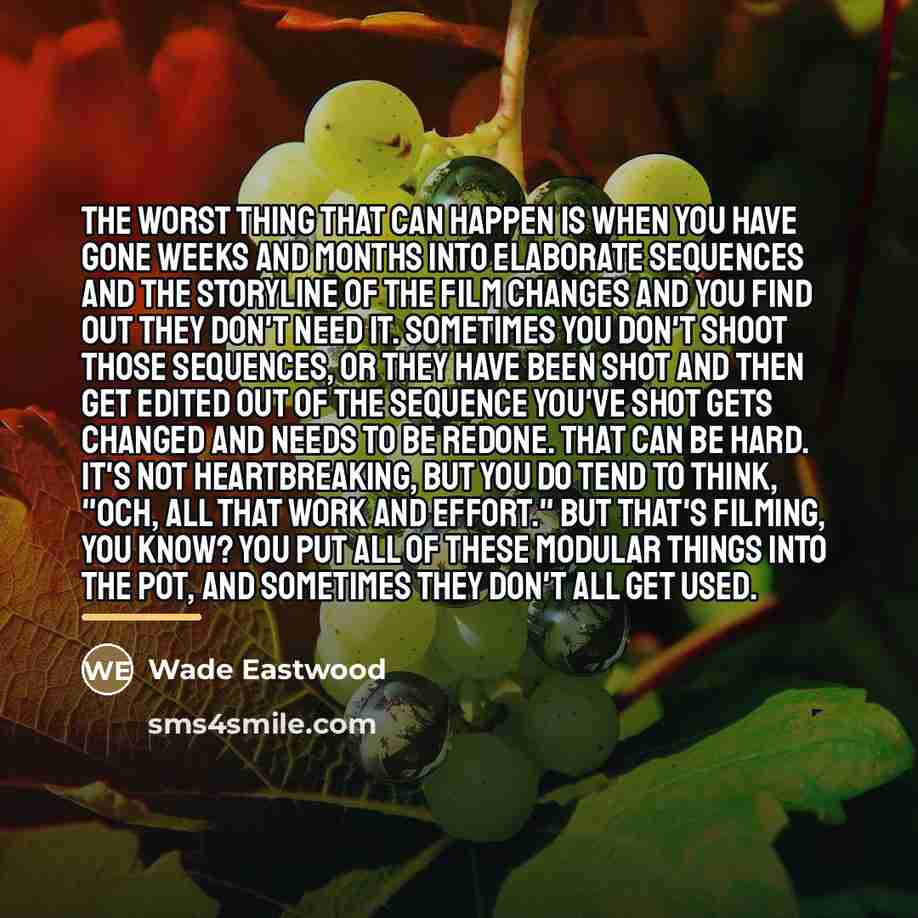 “The worst thing that can happen is when you have…” quote by Wade Eastwood