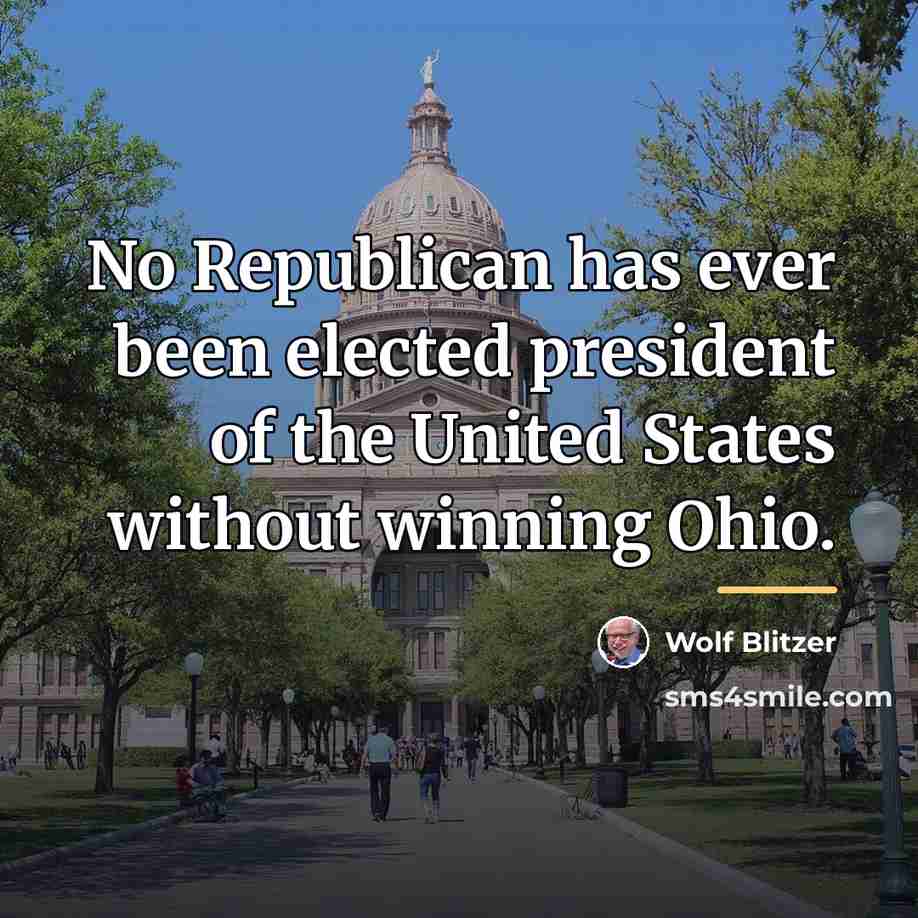 “No Republican has ever been elected president of the United…” quote by Wolf Blitzer