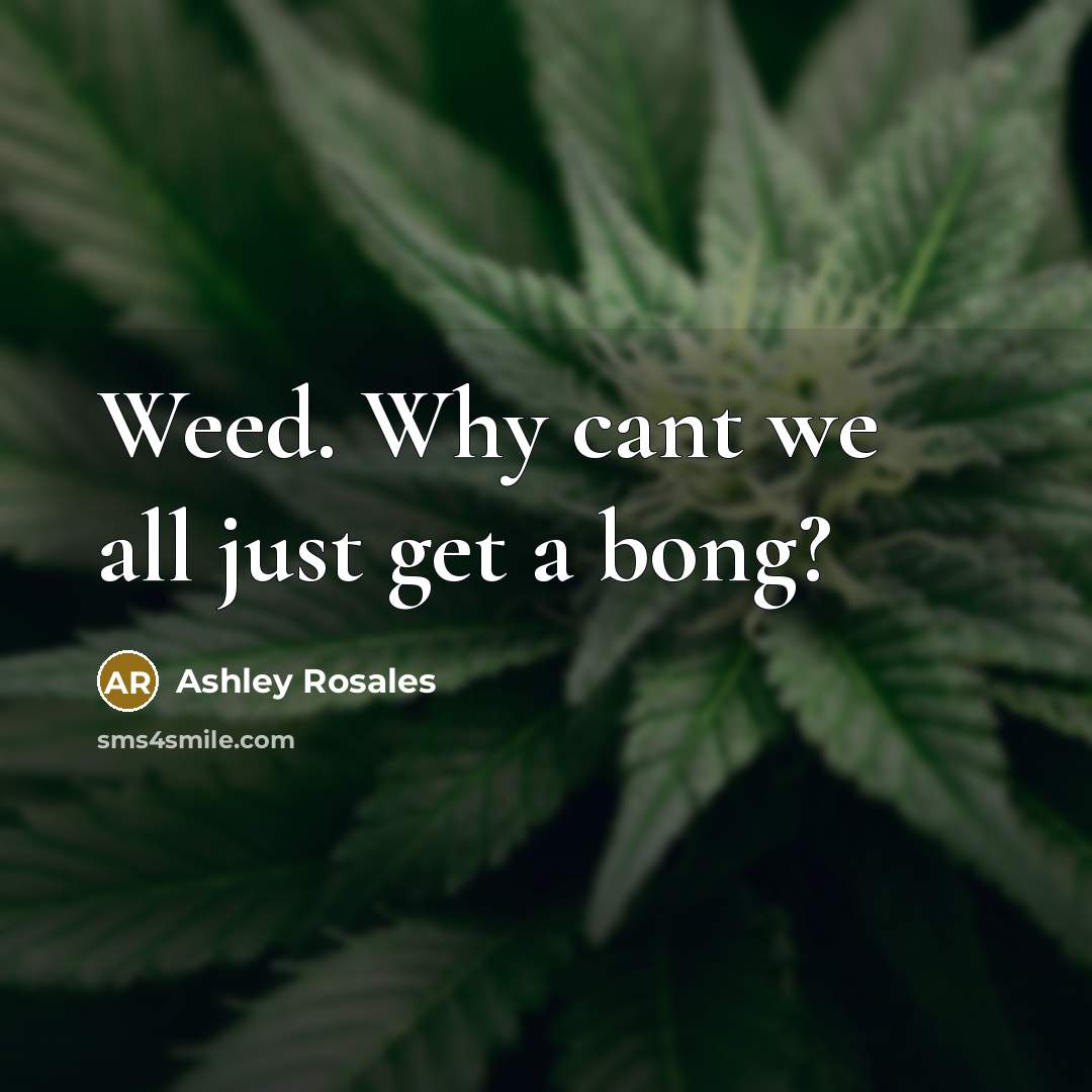 “Weed. Why cant we all just get a bong?…” quote by Ashley Rosales