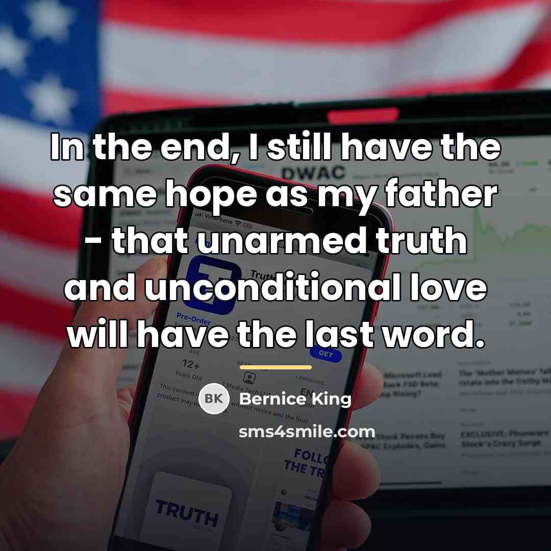 “In the end, I still have the same hope as…” quote by Bernice King