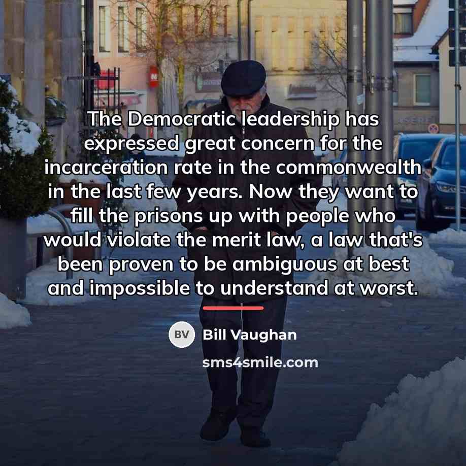 “The Democratic leadership has expressed great concern for the incarceration…” quote by Bill Vaughan