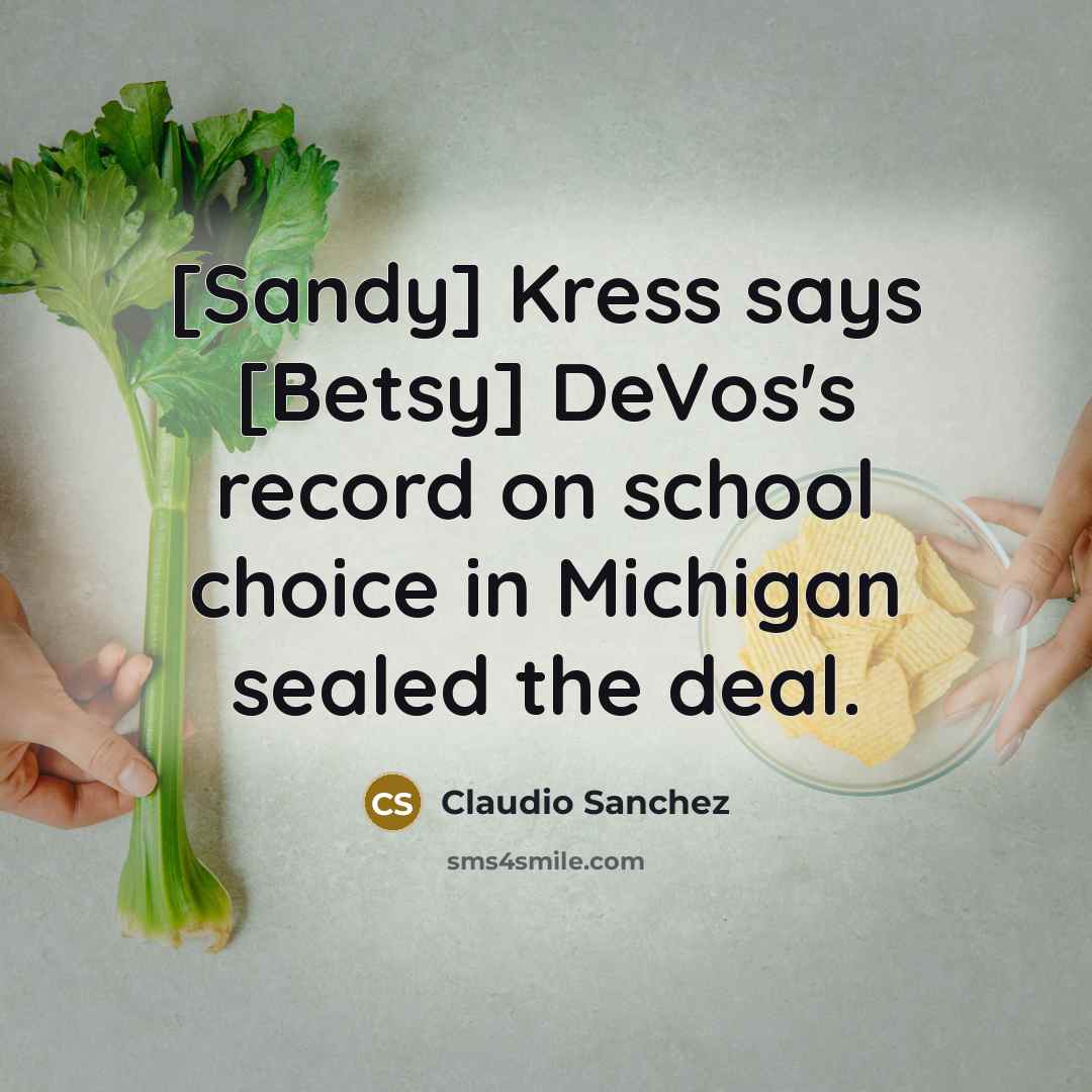 “[Sandy] Kress says [Betsy] DeVos's record on school choice in…” quote by Claudio Sanchez