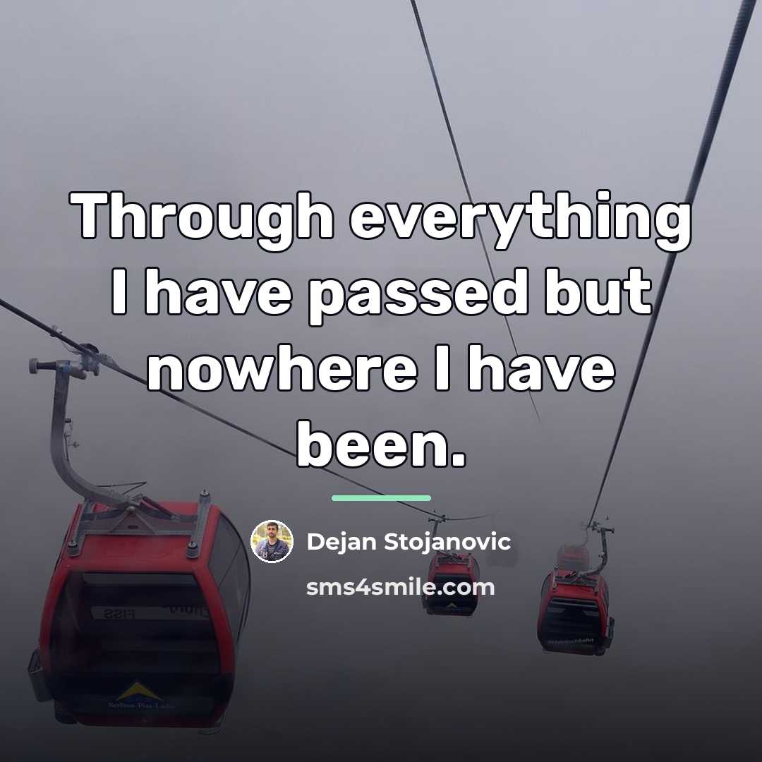 “Through everything I have passed but nowhere I have been.…” quote by Dejan Stojanovic