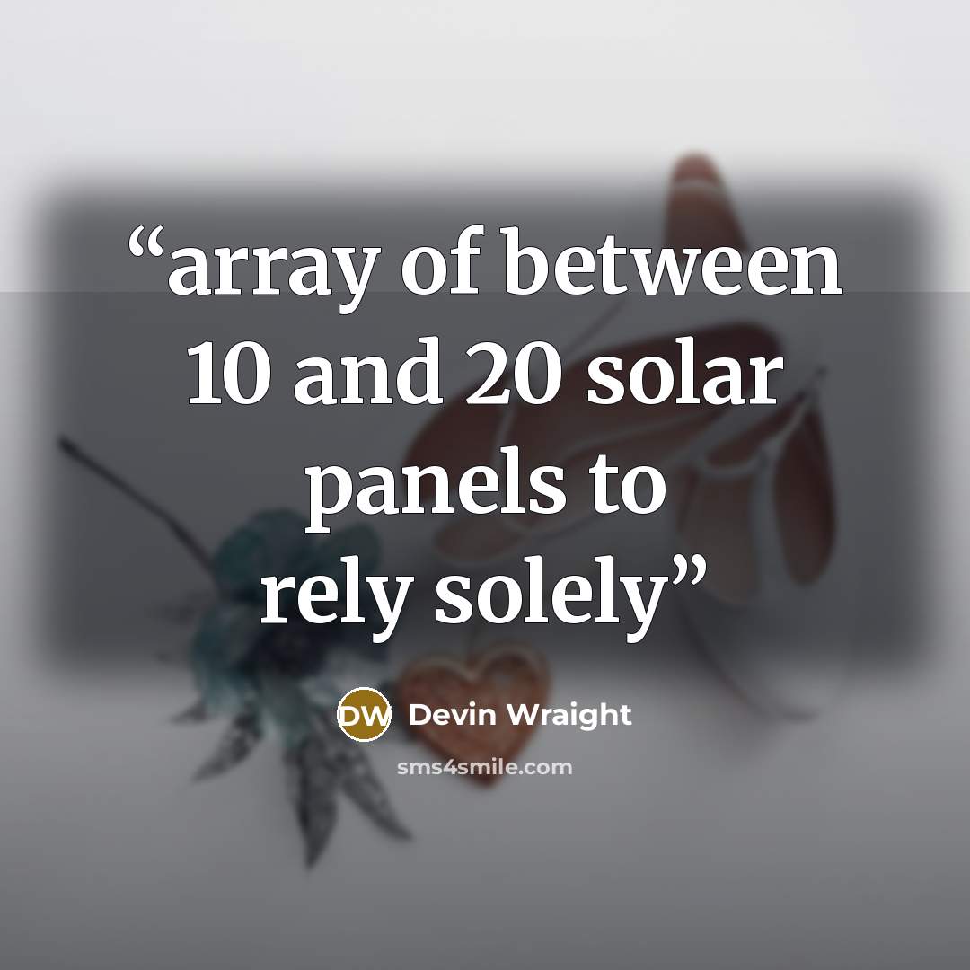 “array of between 10 and 20 solar panels to rely solely” quote by Devin Wraight