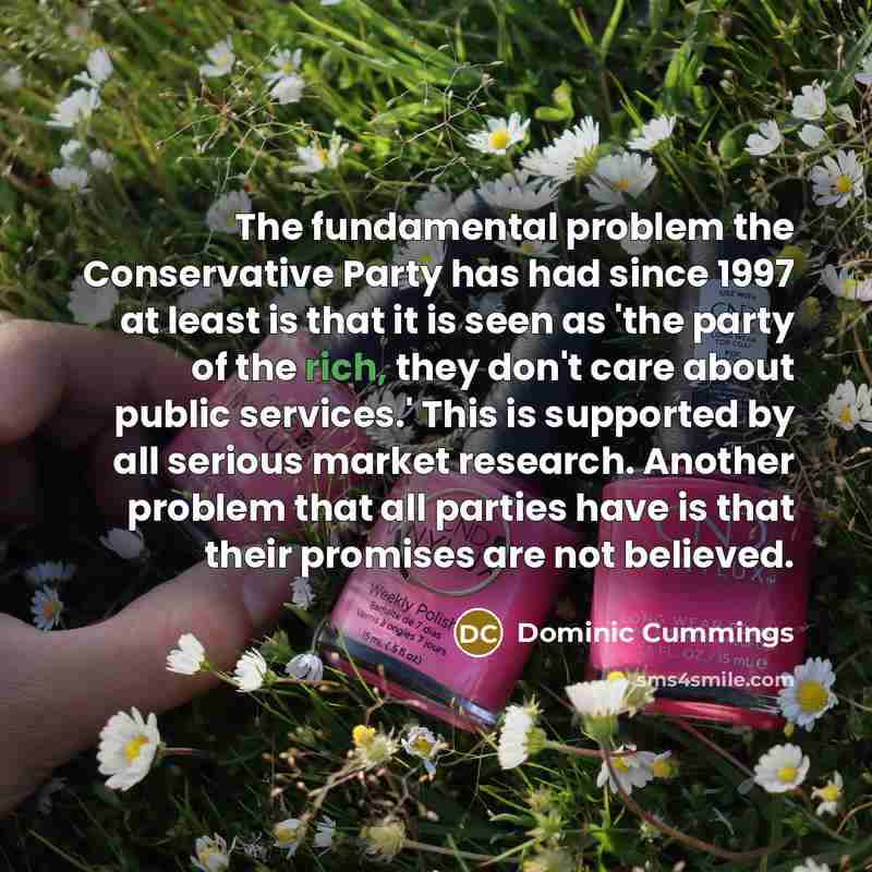 “The fundamental problem the Conservative Party has had since 1997…” quote by Dominic Cummings