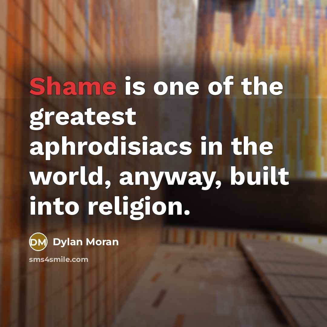 “Shame is one of the greatest aphrodisiacs in the world,…” quote by Dylan Moran