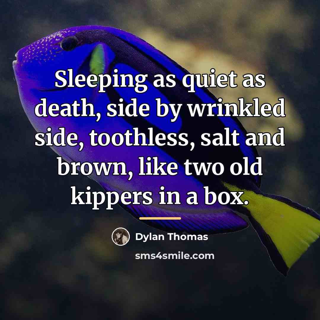 “Sleeping as quiet as death, side by wrinkled side, toothless,…” quote by Dylan Thomas