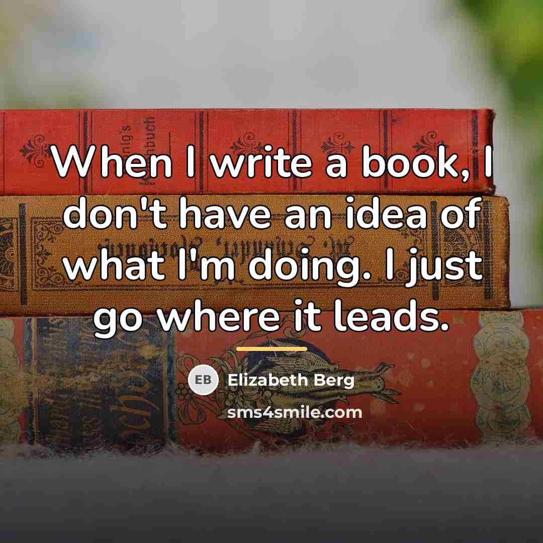 “When I write a book, I don't have an idea…” quote by Elizabeth Berg