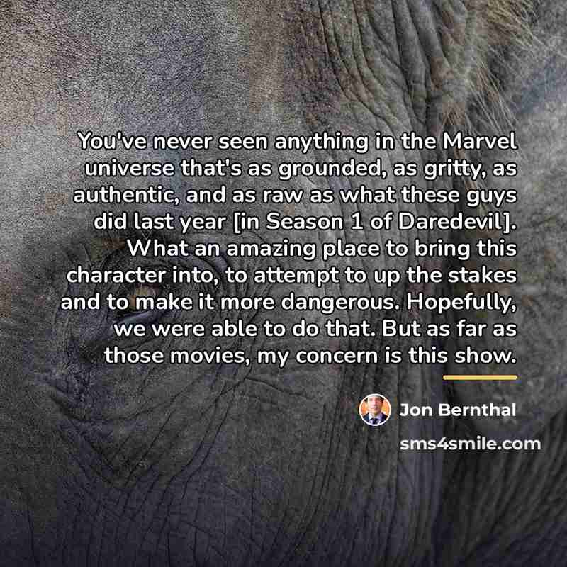 “You've never seen anything in the Marvel universe that's as…” quote by Jon Bernthal
