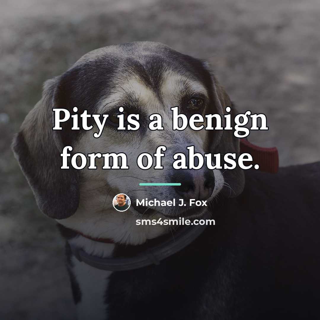 “Pity is a benign form of abuse.…” quote by Michael J. Fox