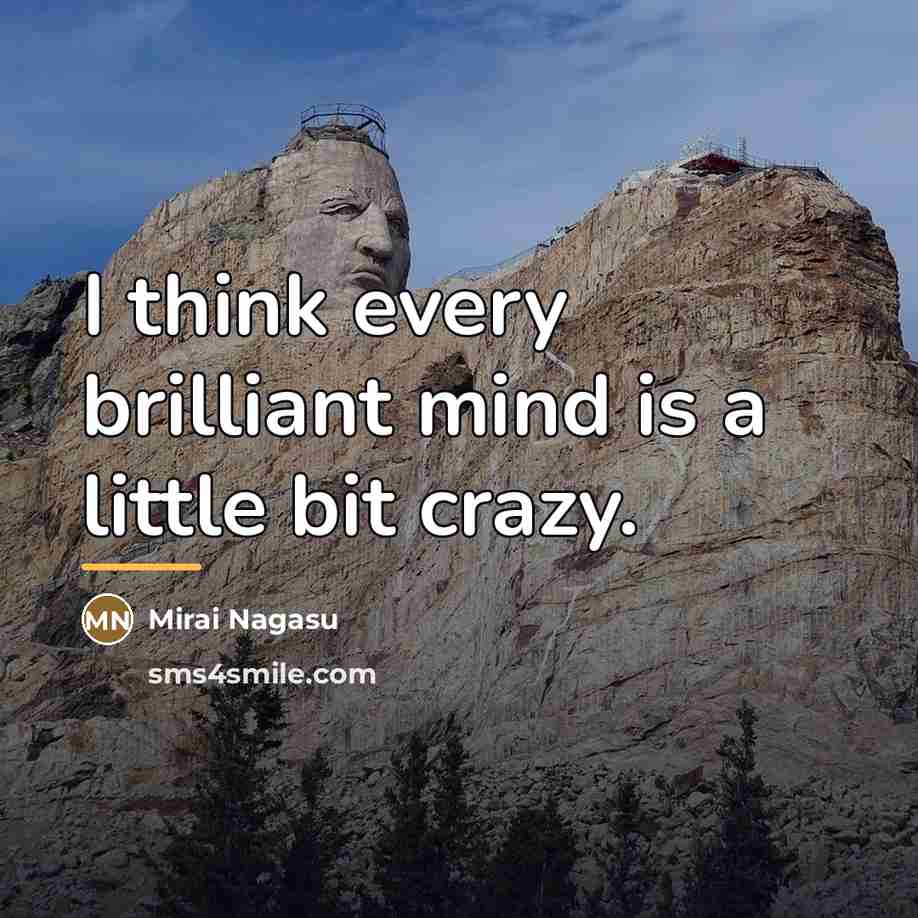 “I think every brilliant mind is a little bit crazy.…” quote by Mirai Nagasu