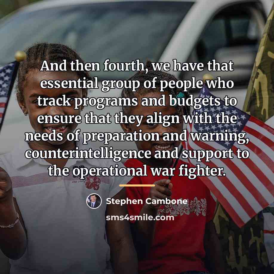 “And then fourth, we have that essential group of people…” quote by Stephen Cambone