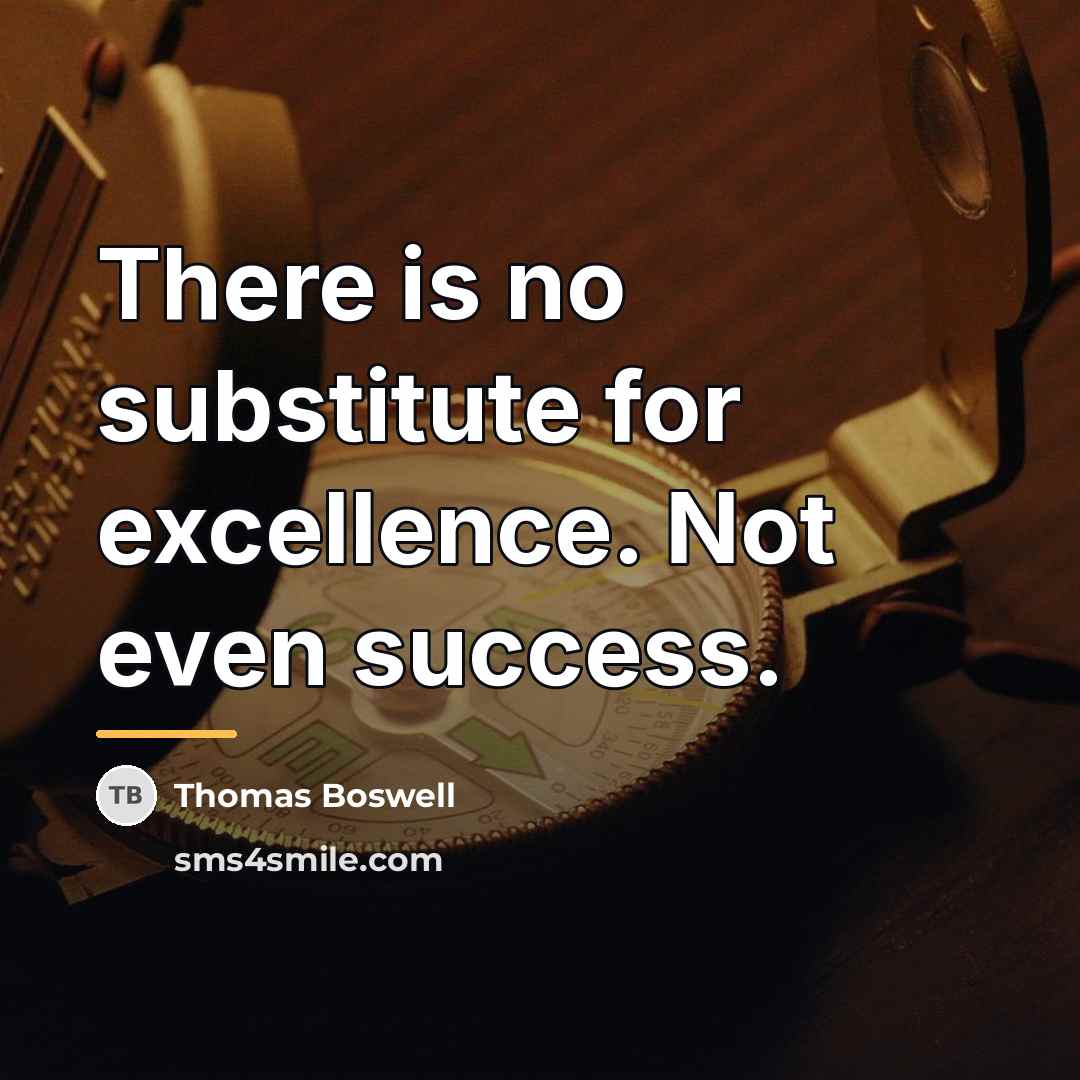 “There is no substitute for excellence. Not even success.…” quote by Thomas Boswell