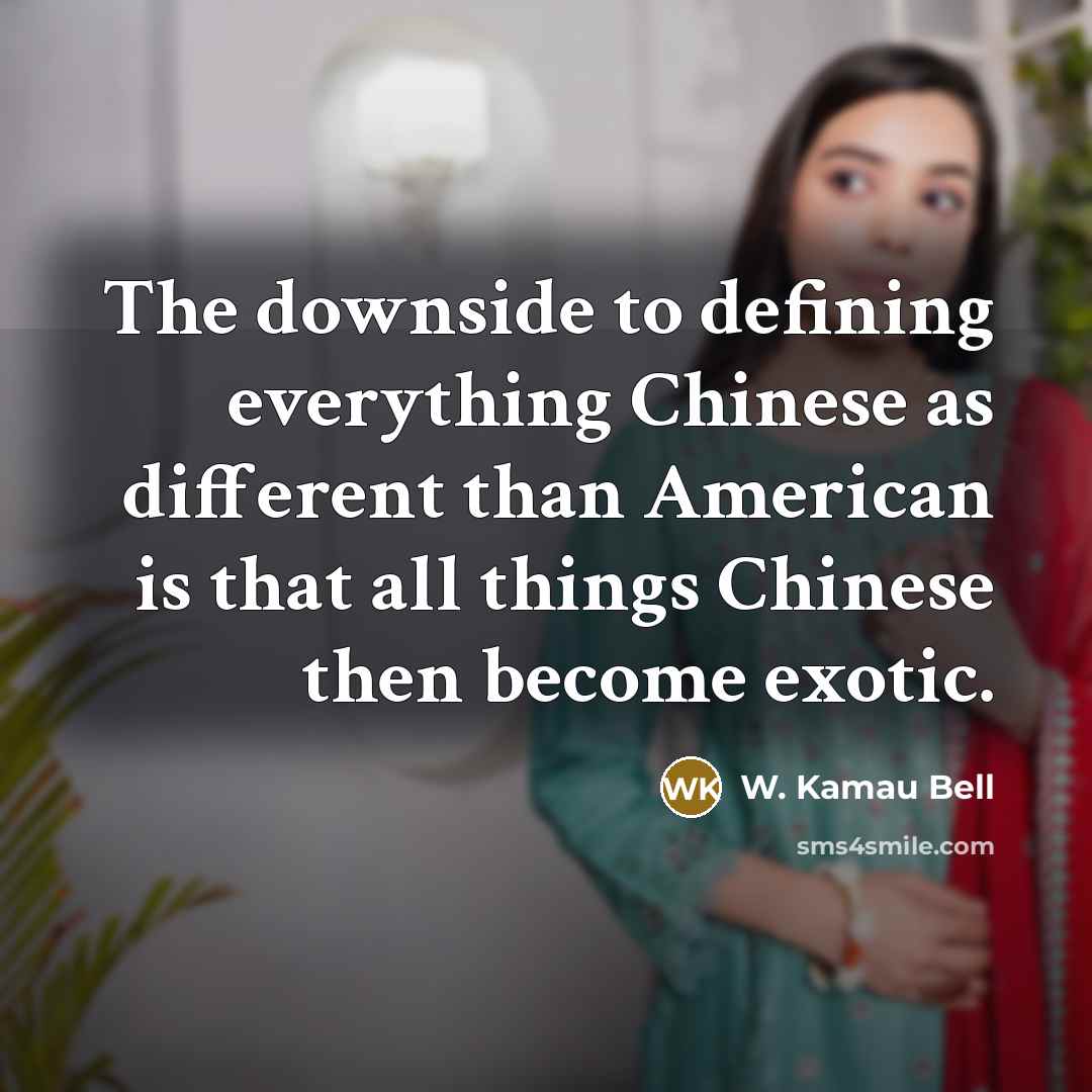“The downside to defining everything Chinese as different than American…” quote by W. Kamau Bell