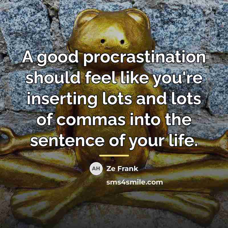 “A good procrastination should feel like you're inserting lots and…” quote by Ze Frank