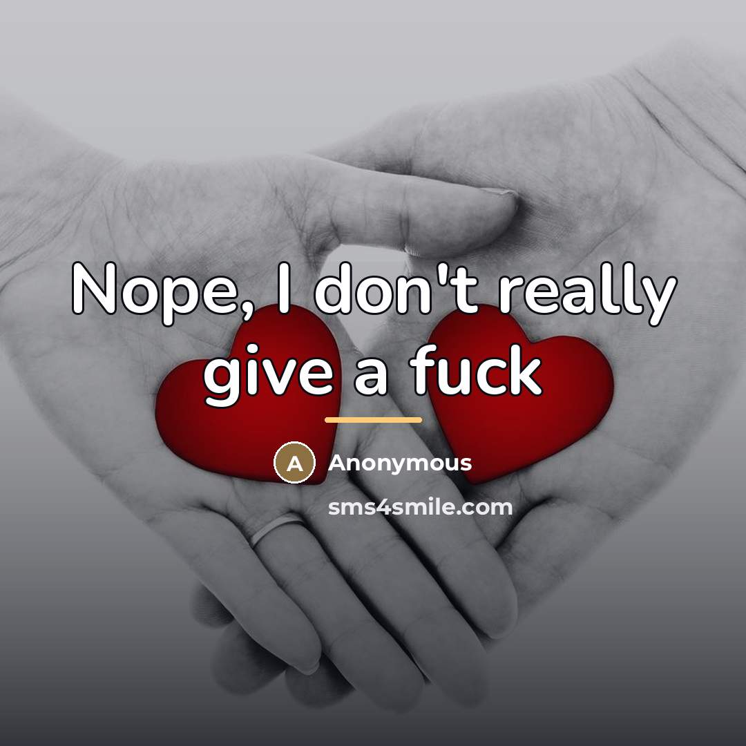 “Nope, I don't really give a fuck…” quote by Anonymous