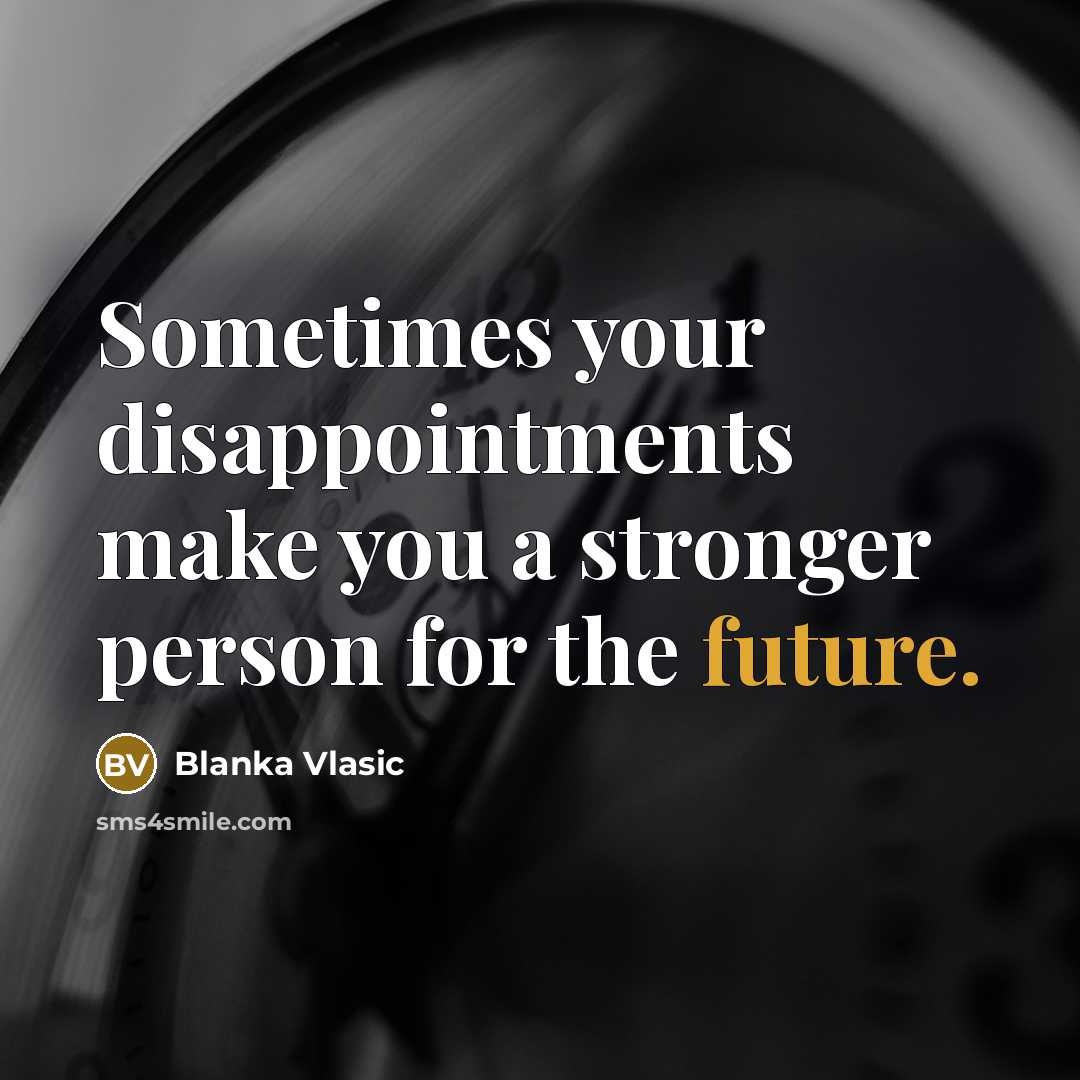 “Sometimes your disappointments make you a stronger person for the…” quote by Blanka Vlasic
