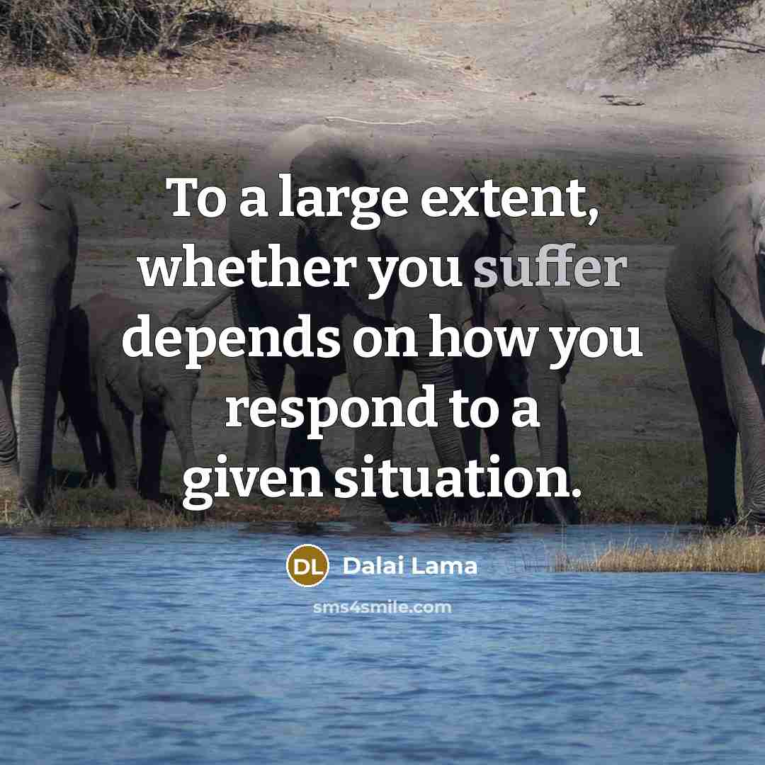 “To a large extent, whether you suffer depends on how…” quote by Dalai Lama