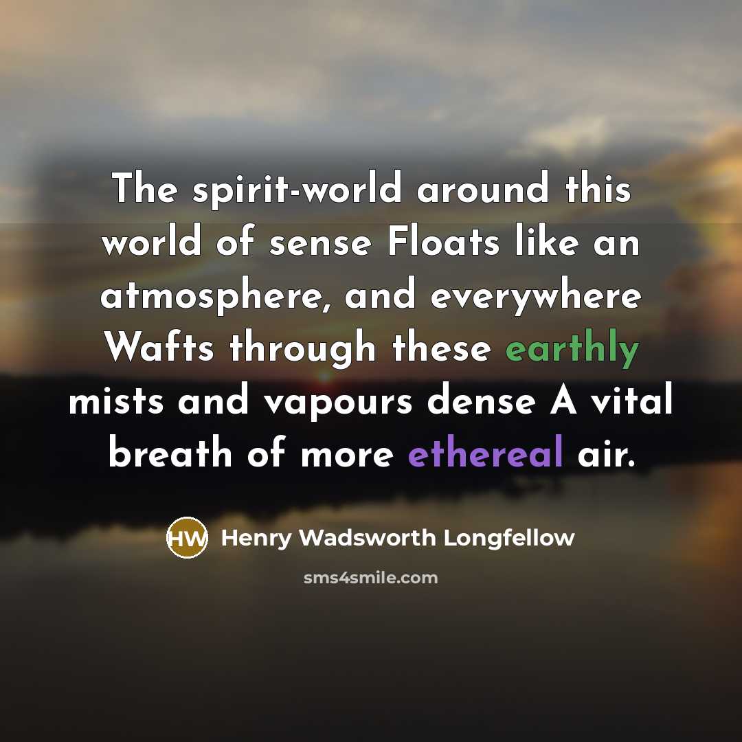 “The spirit-world around this world of sense Floats like an…” quote by Henry Wadsworth Longfellow