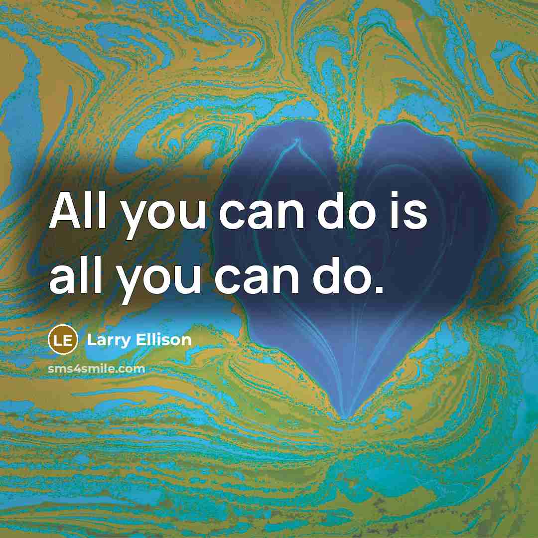 “All you can do is all you can do.…” quote by Larry Ellison